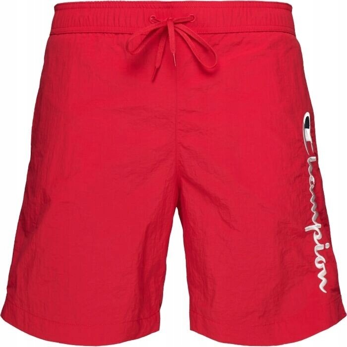 Šortky Champion červené Logo Beachshorts 219978 RS032 ROX