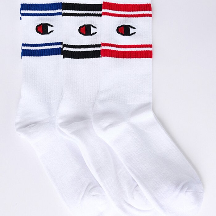 Ponožky Champion biele 3 páry 3pk Crew Socks U20081 WW007 WHT