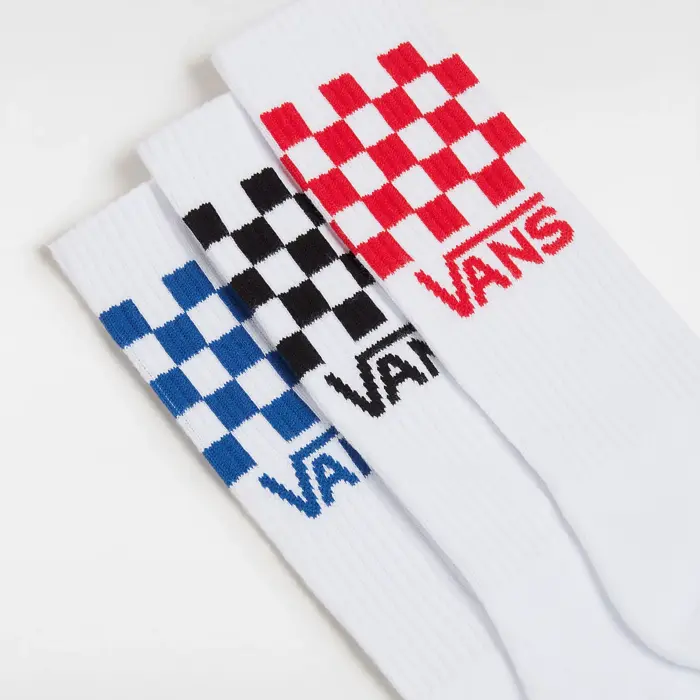 Ponožky VANS biele 3 páry Classic Check Crew VN000F0WWHT1
