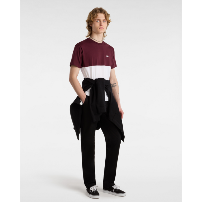 Tričko VANS bordovo/biele MN COLORBLOCK TEE VN0A3CZDKJN1