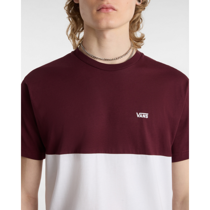 Tričko VANS bordovo/biele MN COLORBLOCK TEE VN0A3CZDKJN1