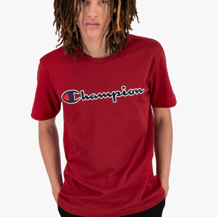 Tričko CHAMPION bordové Crewneck T Shirt 216473 RS506 DOX