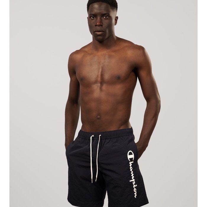 Šortky Champion čierne Logo Beachshorts 216068 KK003 NBK/BG