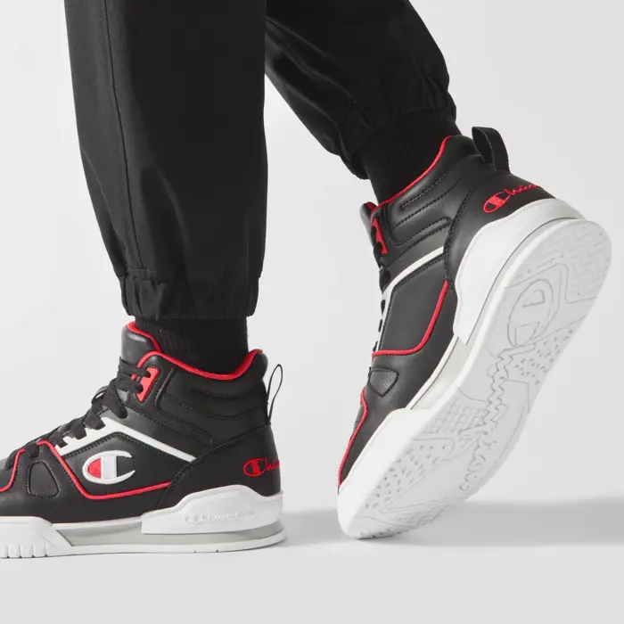 Obuv CHAMPION čierna Mid Cut Shoe 3 POINT MID S22119 KK002 NBK/WHT/RED