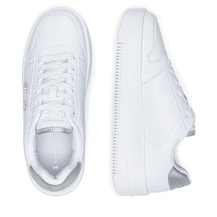 Obuv CHAMPION biela REBOUND PLATFORM CHROMO Low Cut Shoe S11715 WW015 WHT/SILVER