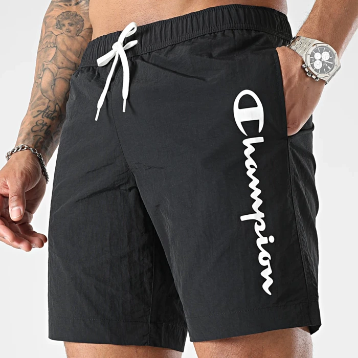 Šortky Champion čierne Logo Beachshorts 216068 KK003 NBK/BG