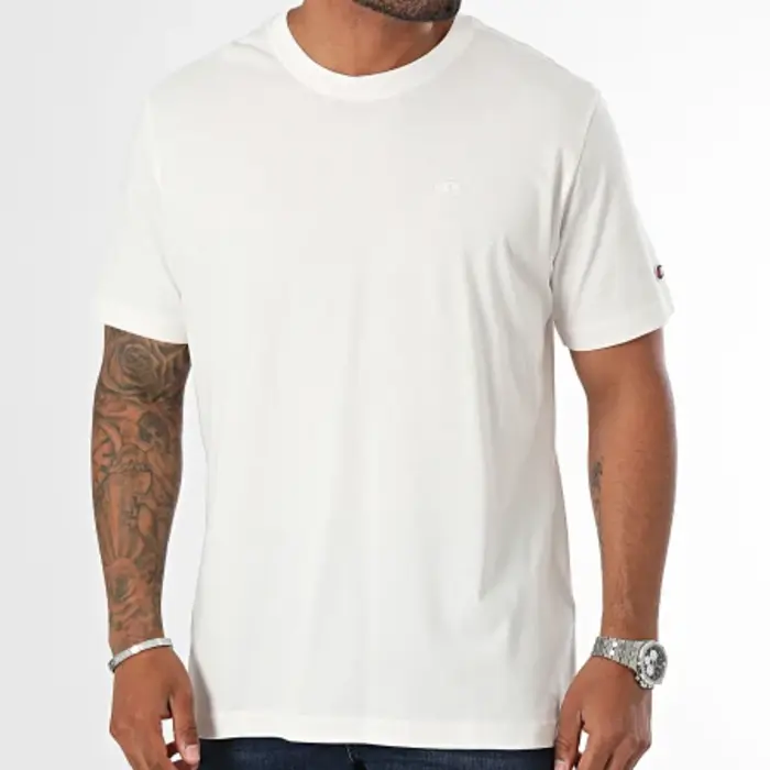 Tričko CHAMPION biele SS Tee Crewneck T Shirt 220278 WW036 WAY
