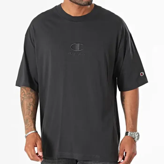 Tričko CHAMPION čierne Crewneck T Shirt 220282 ES503 PHA