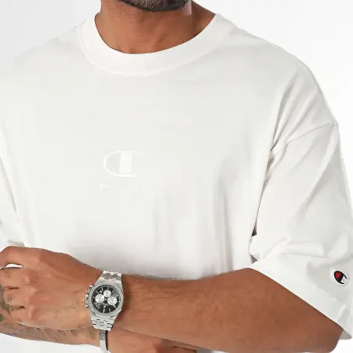 Tričko CHAMPION biele Crewneck T Shirt 220282 WW036 WAY