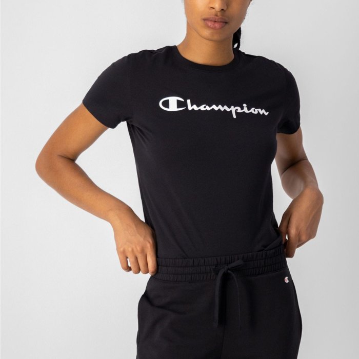 Tričko CHAMPION čierne Crewneck T Shirt 115422 KK001 NBK