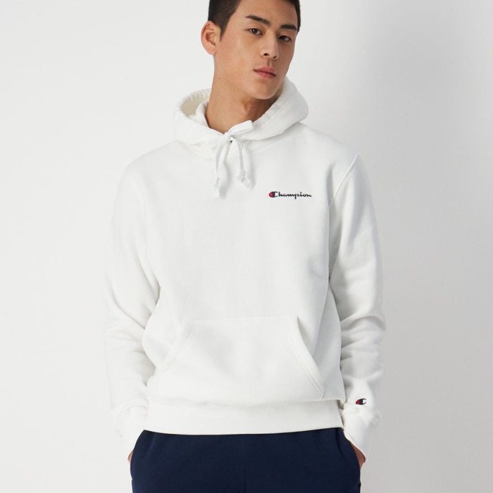 Mikina CHAMPION biela Hooded Sweatshirt 217862 WW001 WHT