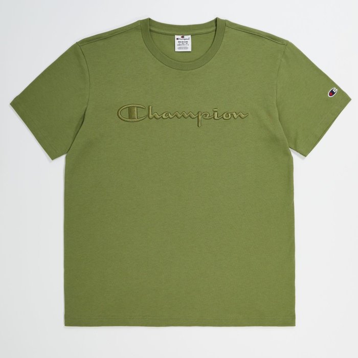 Tričko CHAMPION zelené Crewneck T Shirt 218490 GS554 CPO