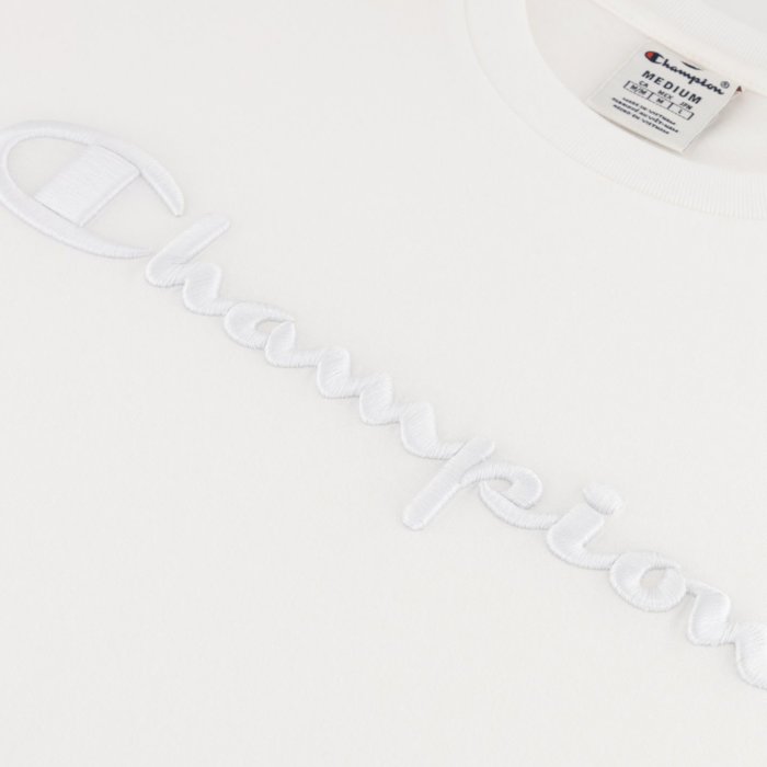 Tričko CHAMPION biele Crewneck T Shirt 218490 WW001 WHT