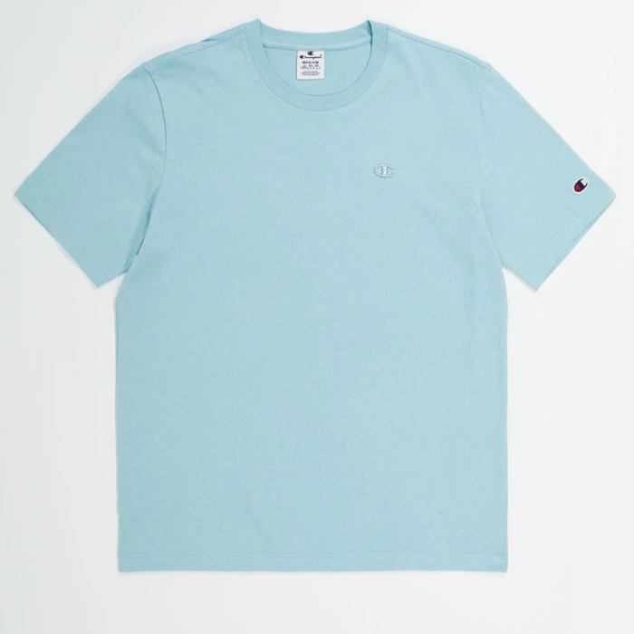 Tričko CHAMPION tyrkysové Crewneck T Shirt 218496 BS046 OCP