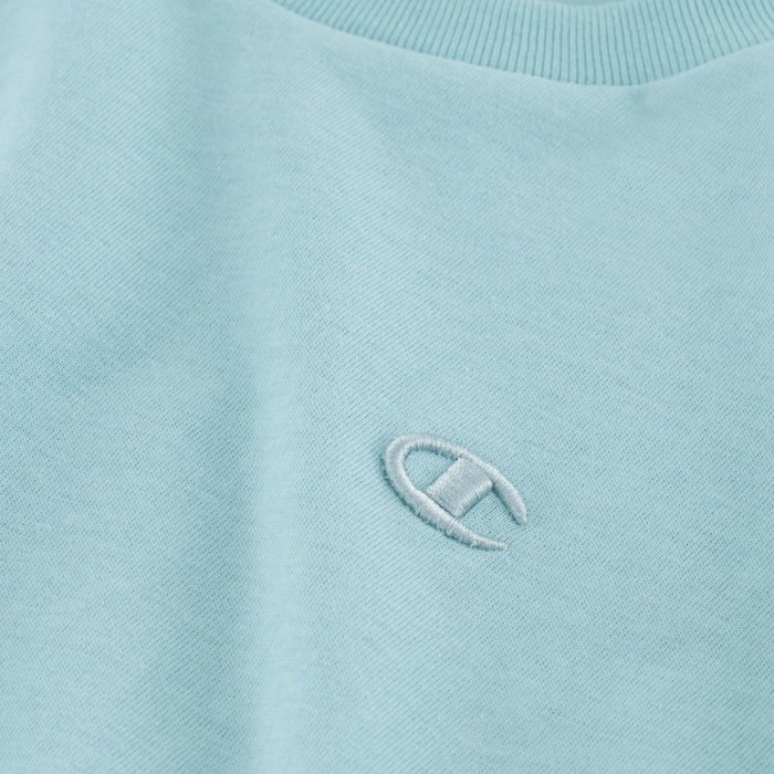 Tričko CHAMPION tyrkysové Crewneck T Shirt 218496 BS046 OCP