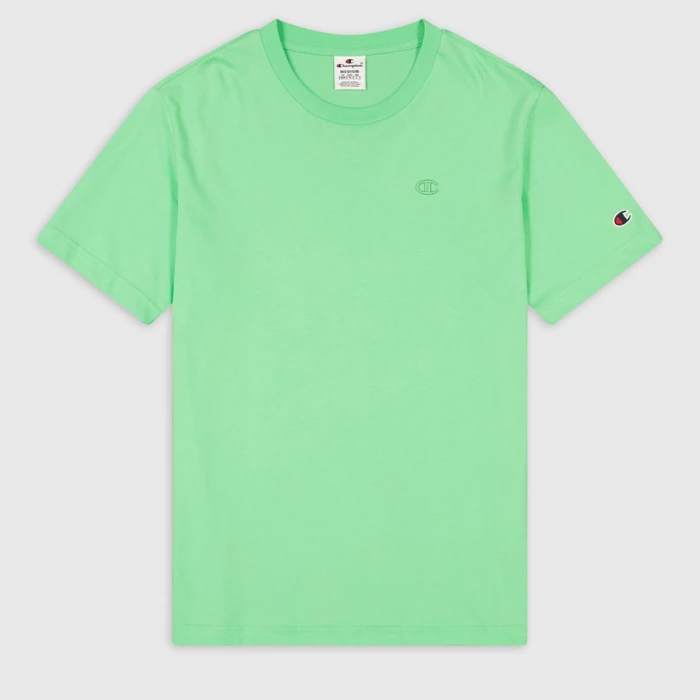 Tričko CHAMPION zelené Crewneck T Shirt 218496 GS026 SGB