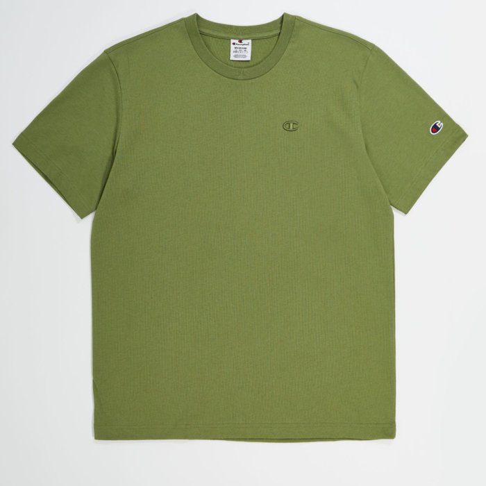Tričko CHAMPION zelené Crewneck T Shirt 218496 GS554 CPO