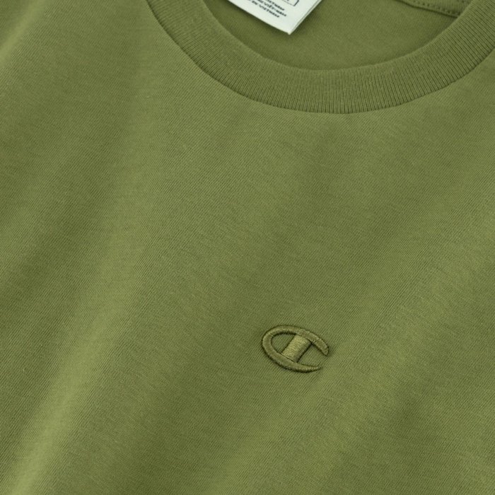 Tričko CHAMPION zelené Crewneck T Shirt 218496 GS554 CPO