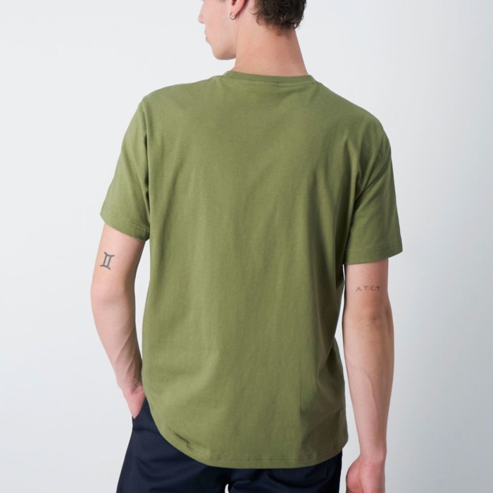 Tričko CHAMPION zelené Crewneck T Shirt 218496 GS554 CPO