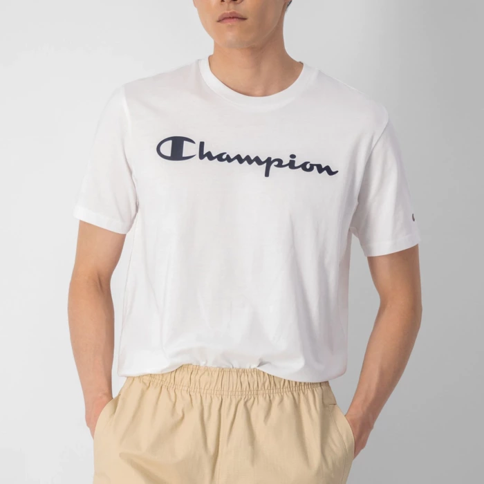 Tričko CHAMPION biele Crewneck T Shirt 218531 WW001 WHT