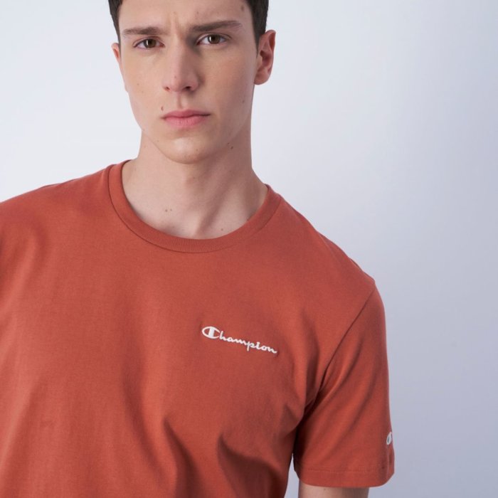 Tričko CHAMPION hnedé Crewneck T Shirt 219145 MS075 BAY