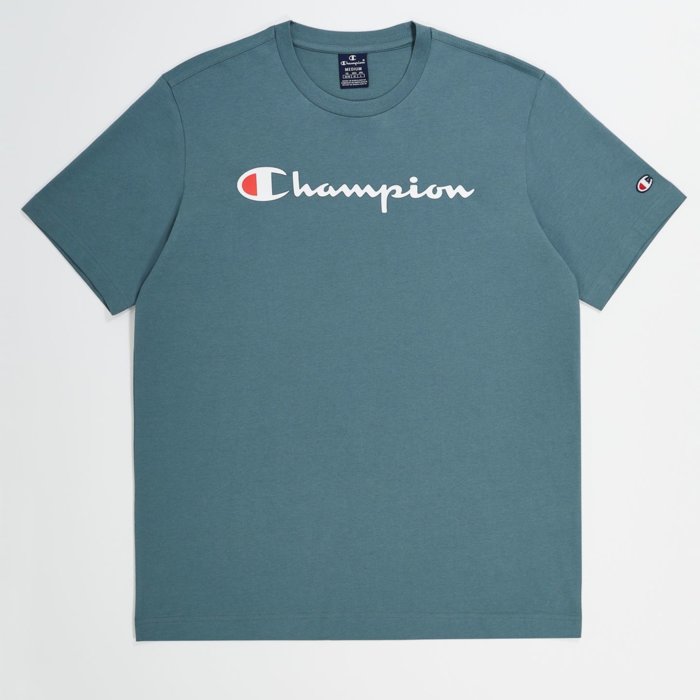 Tričko CHAMPION zelené Crewneck T Shirt 219206 GS510 BLG