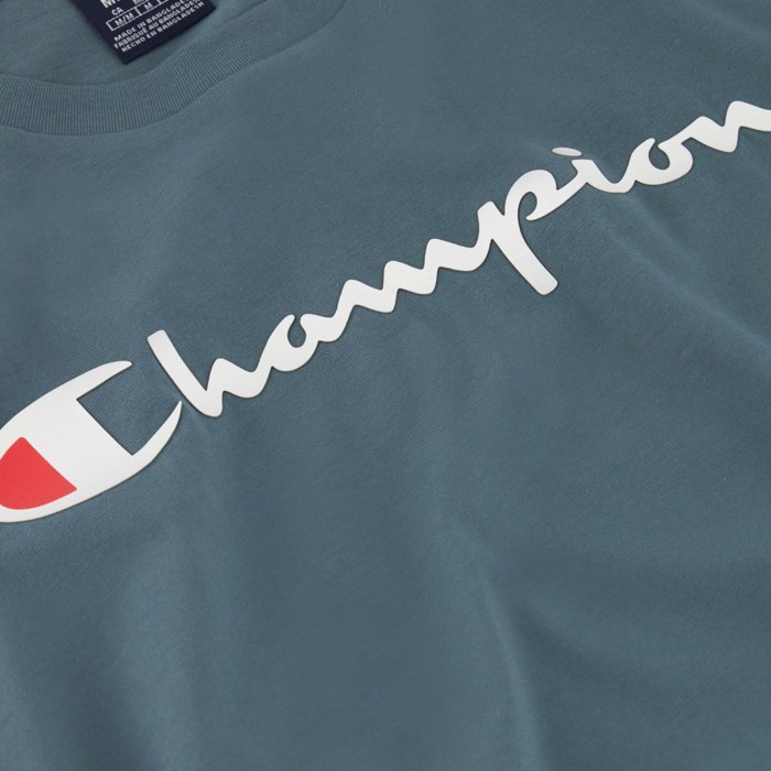 Tričko CHAMPION zelené Crewneck T Shirt 219206 GS510 BLG
