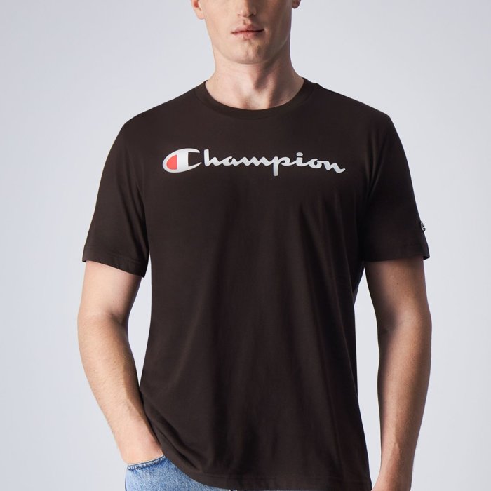 Tričko CHAMPION hnedé Crewneck T Shirt 219206 MS548 JAVA