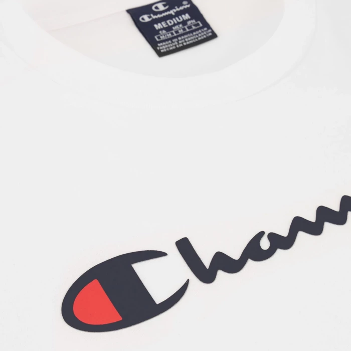 Tričko CHAMPION biele crewneck long sleeve t shirt 219207 WW001 WHT