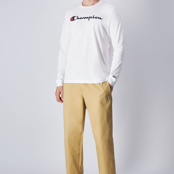 Tričko CHAMPION biele crewneck long sleeve t shirt 219207 WW001 WHT