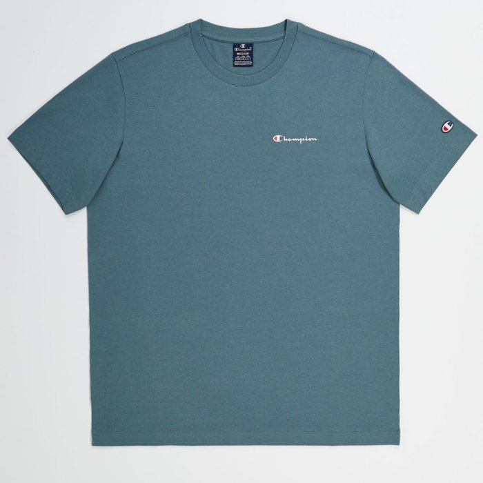 Tričko CHAMPION zelené Crewneck T Shirt 219214 GS510 BLG