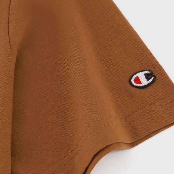 Tričko CHAMPION hnedé Crewneck T Shirt 219214 MS531 RUE