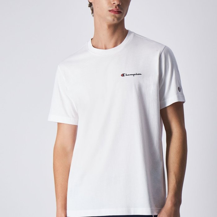 Tričko CHAMPION biele Crewneck T Shirt 219214 WW001 WHT