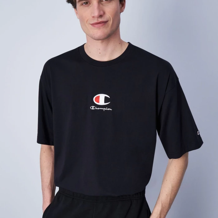 Tričko CHAMPION čierne Crewneck T Shirt 219847 KK001 NBK