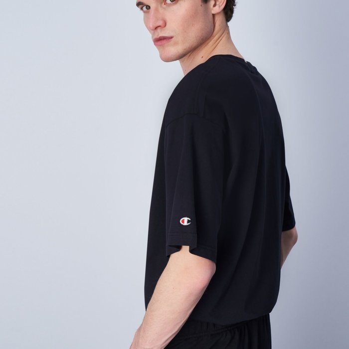 Tričko CHAMPION čierne Crewneck T Shirt 219847 KK001 NBK