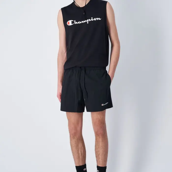 Šortky Champion čierne Logo Beachshorts 219979 KK001 NBK