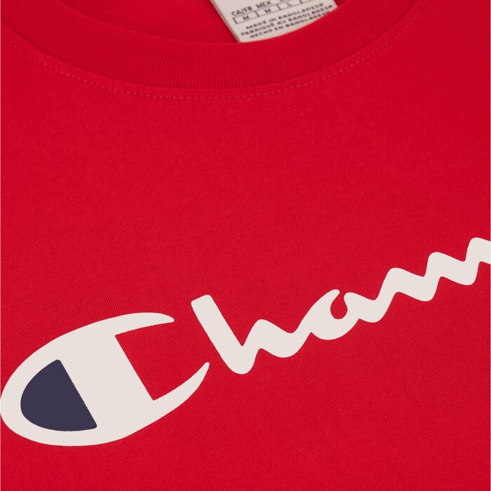 Tričko CHAMPION červené Crewneck T Shirt 220256 RS054 BDC