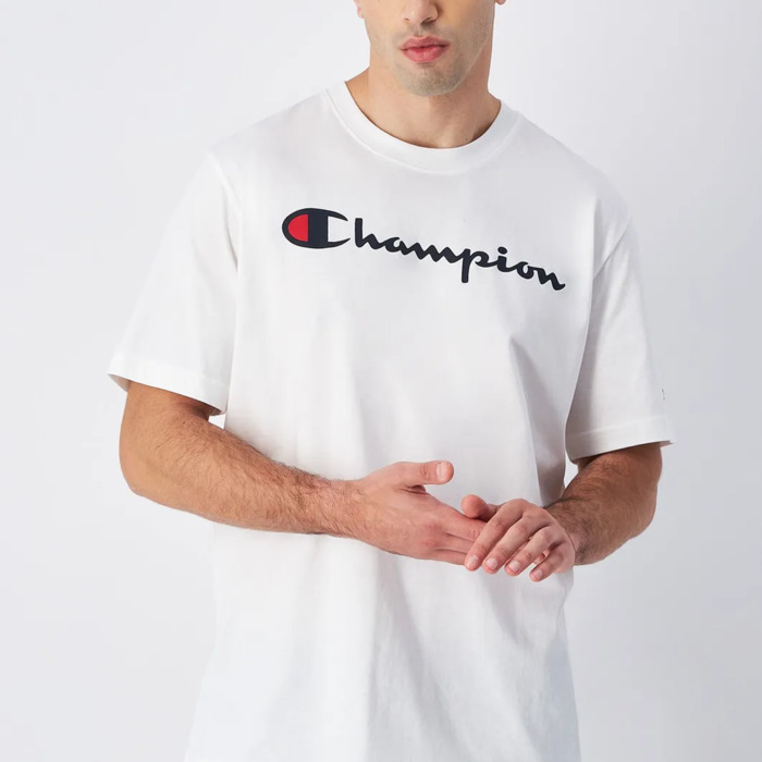 Tričko CHAMPION biele Crewneck T Shirt 220256 WW001 WHT