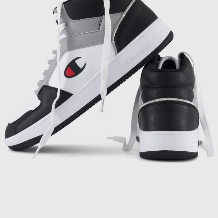 Obuv CHAMPION čierna REBOUND 2.0 MID Cut Shoe S21907 WW014 WHT/GREY/NBK