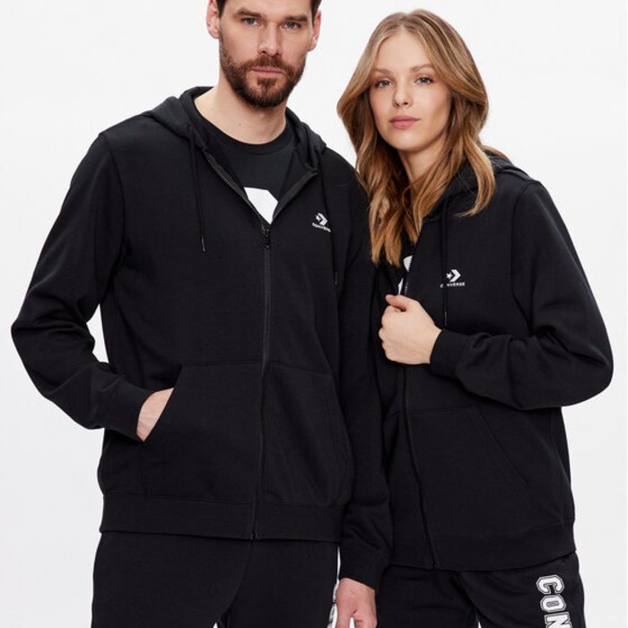 Mikina Converse čierna SC EMB CLASSIC FZ HOODIE FT/BB 10023871 A01