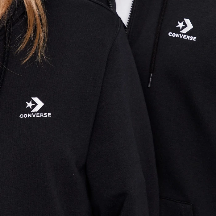 Mikina Converse čierna SC EMB CLASSIC FZ HOODIE FT/BB 10023871 A01