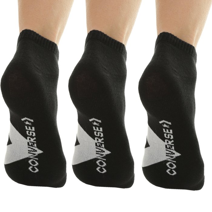 Ponožky CONVERSE čierne 3 páry 3PP Converse Men’s Boom Star Chevron, flat knit E748B
