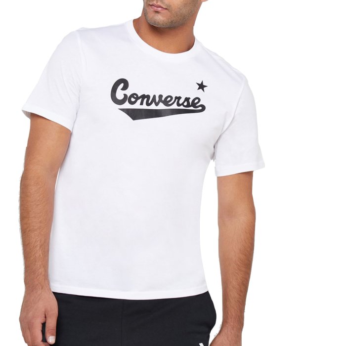 Tričko Converse biele M CENTER FRONT LOGO TEE 10018235-A02