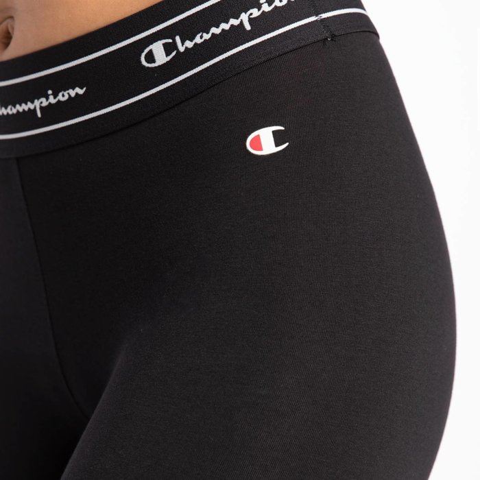 Legíny Champion čierne W 3/4 Crop Leggings  Logo 114449 KK001 NBK