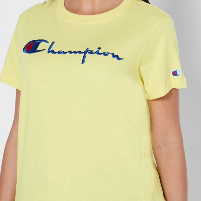 Tričko CHAMPION žlté Crewneck T Shirt 110992 YS046 ACA