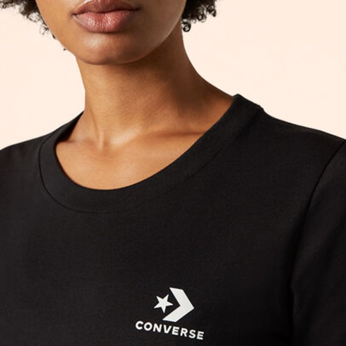 Tričko Converse čierne W STACKED LOGO LEFT CHEST TEE 10018270 A02