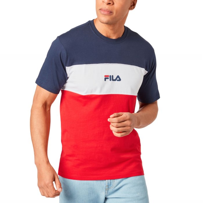 Tričko FILA červeno/bielo/modré MEN ANOKI blocked tee 688468 G06