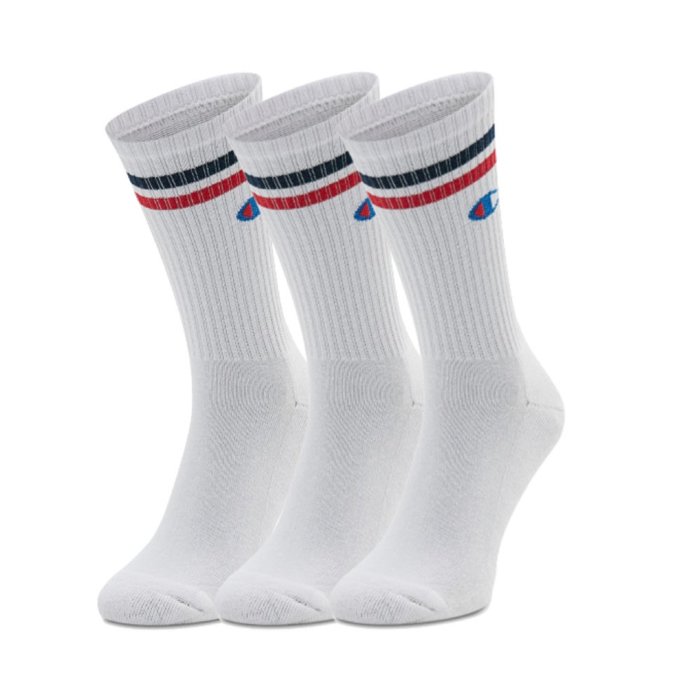 Ponožky CHAMPION biele 3 páry CREW SOCKS U20009 WW001 WHT
