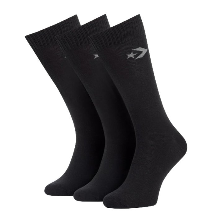 Ponožky CONVERSE čierne 3 páry 3PP CONVERSE BASIC M stripe Crew E745B