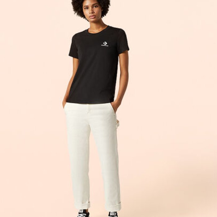 Tričko Converse čierne W STACKED LOGO LEFT CHEST TEE 10018270 A02